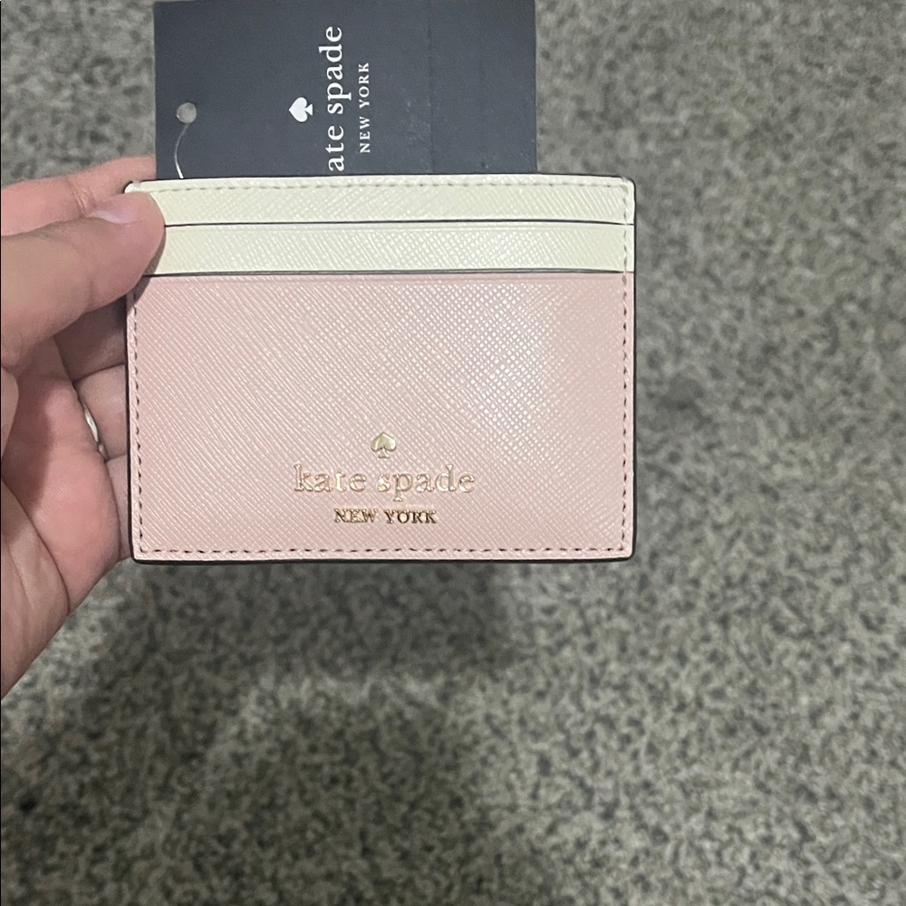 Kate Spade Blush Pink and Cream Card Holder